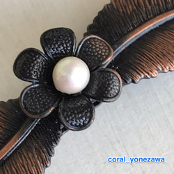 ¥1.000均一SALE 本真珠付きバレッタ 6枚目の画像
