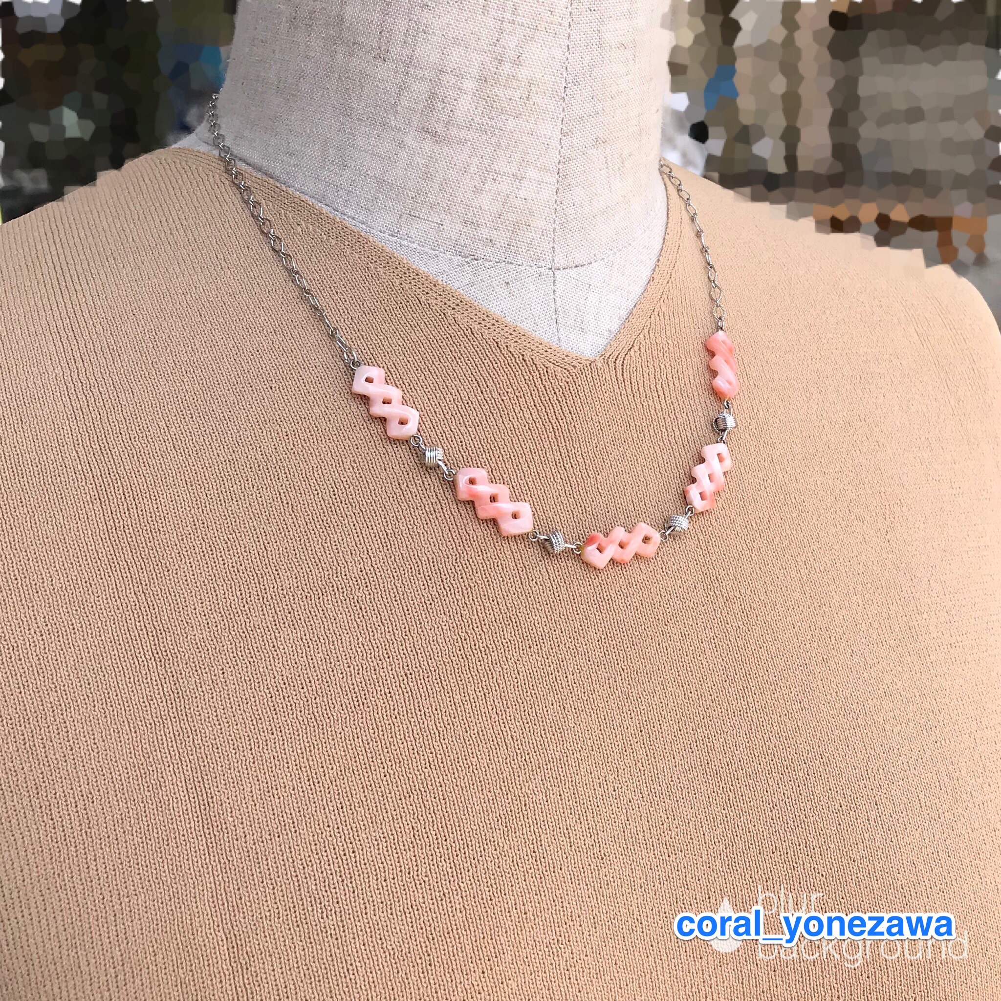 ㊗︎「令和」特別SALE☆珊瑚彫刻【ツイスト】ネックレス