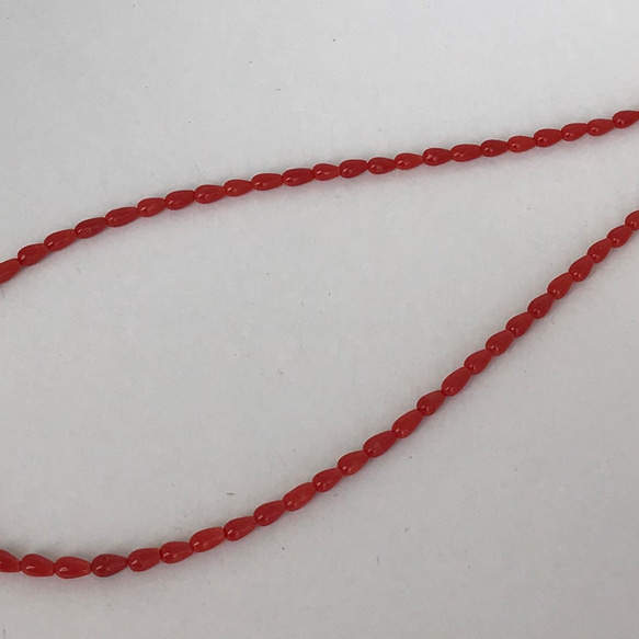 赤珊瑚・しずくカットのネックレス・留め金K18 9枚目の画像