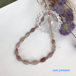 令和元年7月のお得⑻♡ツイストカットの天然石・赤珊瑚・シルバー製クラスプ オリジナルネックレス 3枚目の画像
