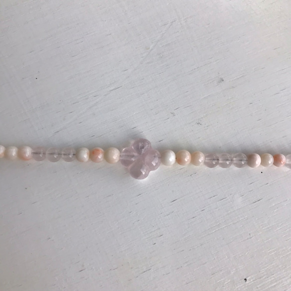 ローズクォーツのお花が可愛い羽織紐＊ピンク珊瑚入り 7枚目の画像