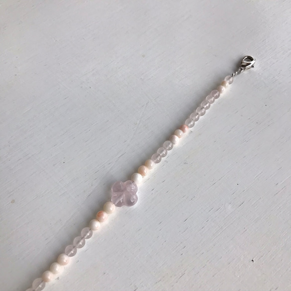 ローズクォーツのお花が可愛い羽織紐＊ピンク珊瑚入り 8枚目の画像