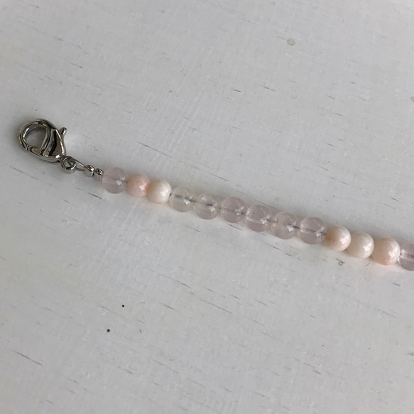 ローズクォーツのお花が可愛い羽織紐＊ピンク珊瑚入り 9枚目の画像