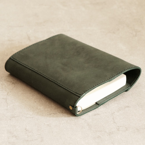 ほぼ日手帳カバー【A6サイズ 1日1ページ用】 本革（グリーン） 手帳