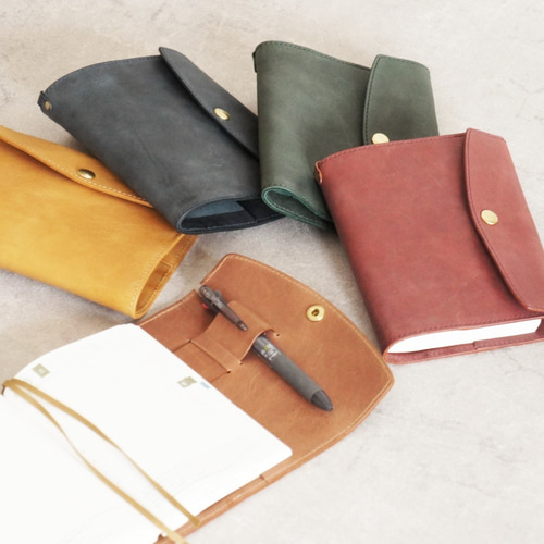 ほぼ日手帳カバー【A6サイズ 1日1ページ用】 本革（グリーン） 手帳