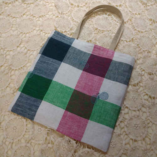 ちょこっとバッグ＊mina perhonenのファブリックを使って（ブロック  