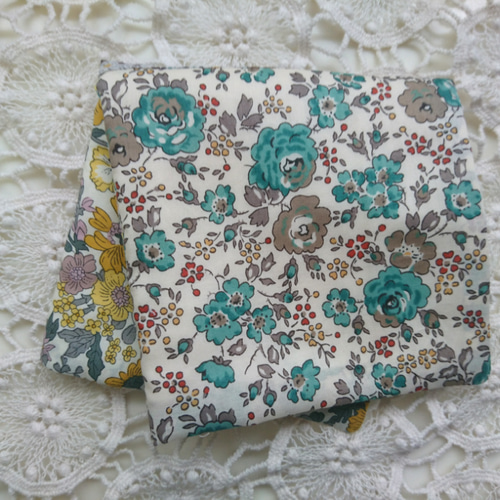 リバティ＊レースパッチハンカチ＊6重ガーゼ＊