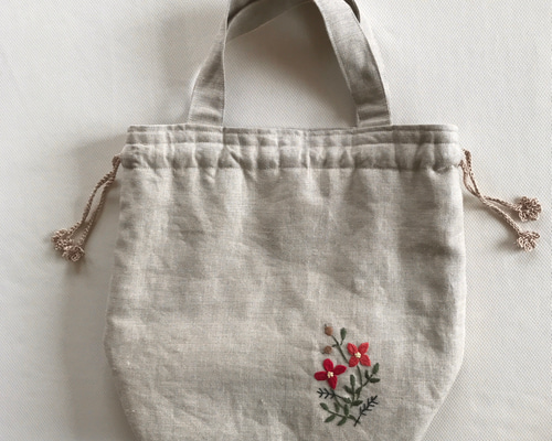 リトアニア】手編み 花柄刺繍 リストウォーマー 収納袋付き マフラー