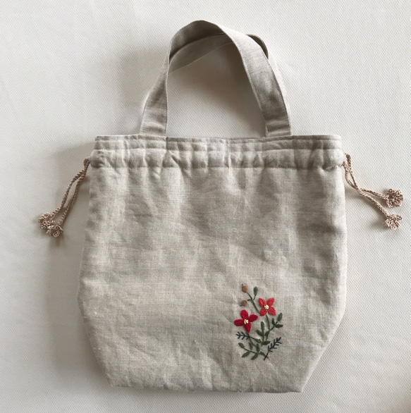 TRAUM.linokekena－flat□花刺繍toteリネン/コットン/他 pot and tea リネン小花刺繍バッグ ｜くらすこと公式オンライン