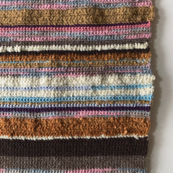 ウール　長方形サイズ　かぎ針編みのマット 5枚目の画像