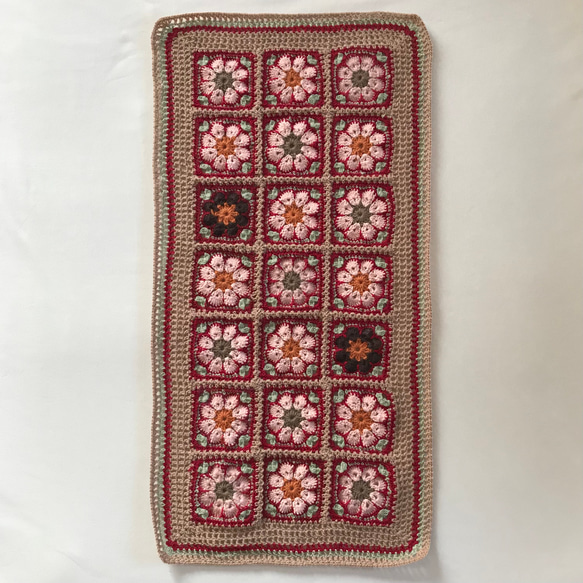 ハンドメイド ブランケット アフリカンフラワー マルチカバー