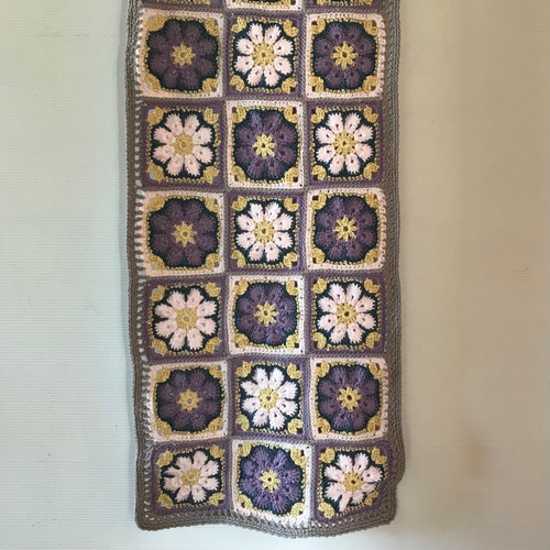 コットン糸 モチーフ編み アフリカンフラワー かぎ針編みのマルチ