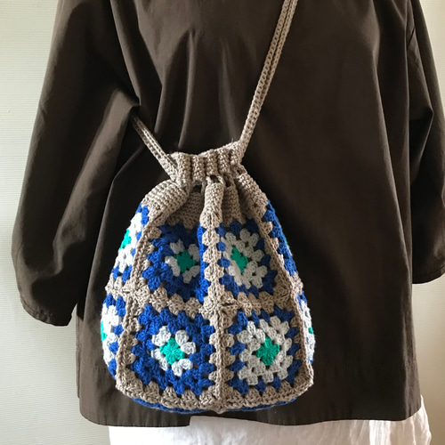 モチーフ編み グラニースクエアバッグ ハンドメイド｜Yahoo