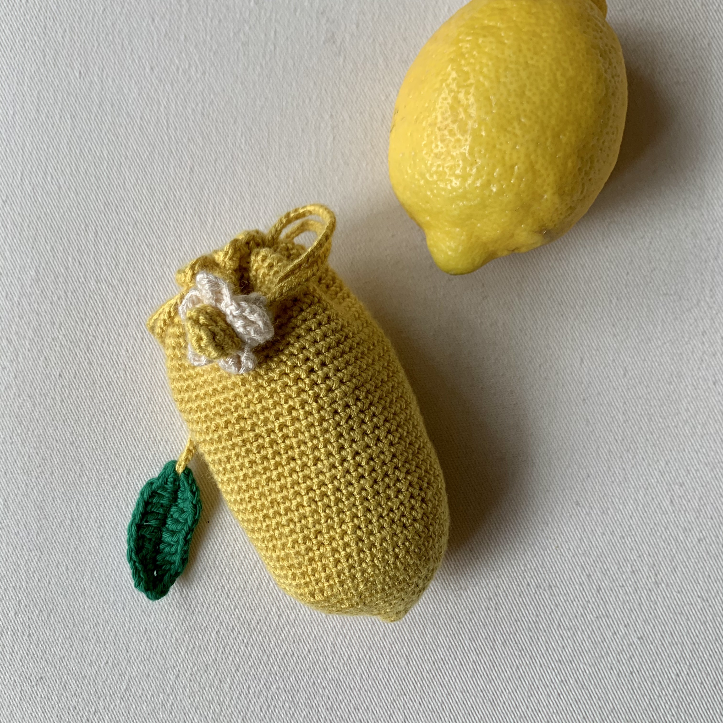 レモンな巾着 かぎ針編みの巾着 レモン 巾着袋 Machikona 通販