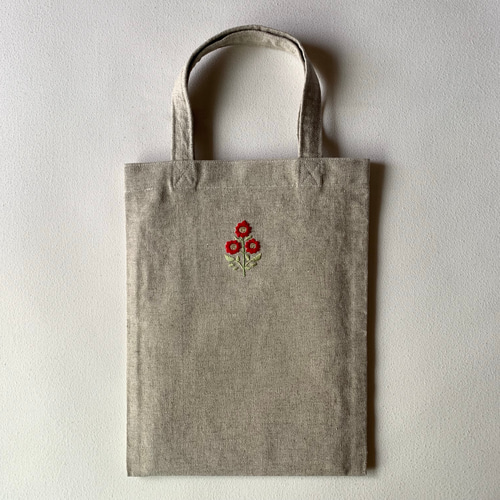 ハンドメイド　刺繍　トートバッグ　リネン Yahoo!オークション - ハンドメイド リネン×手刺繍 トートバッグ