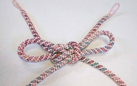 羽織紐　ピンクの八つ組 2枚目の画像