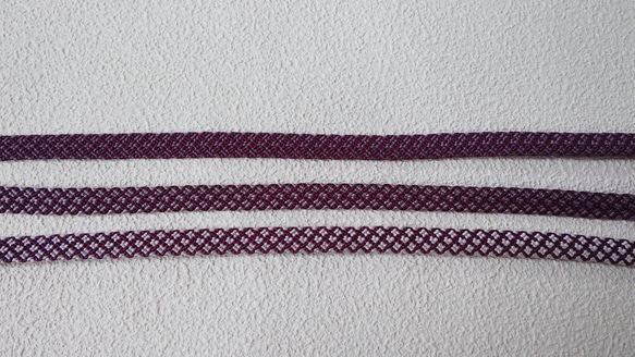 三分紐　紫グラデーションの斜め格子 3枚目の画像