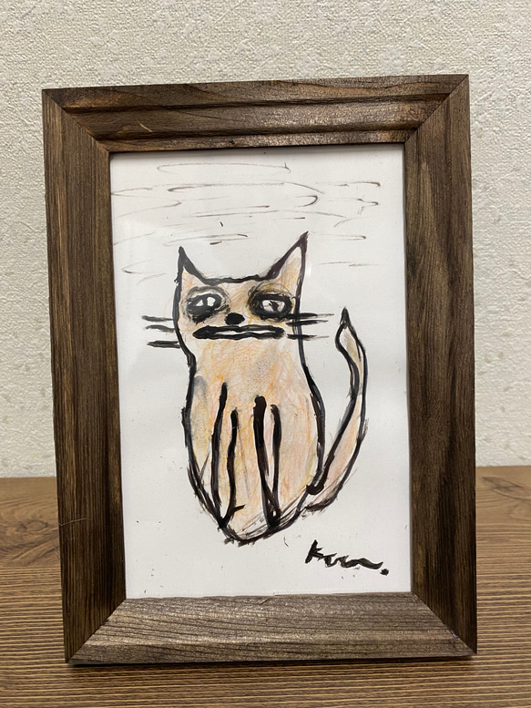 「猫ちゃん」アート イラスト 絵画 ポスター アートフレーム プレゼント 2枚目の画像