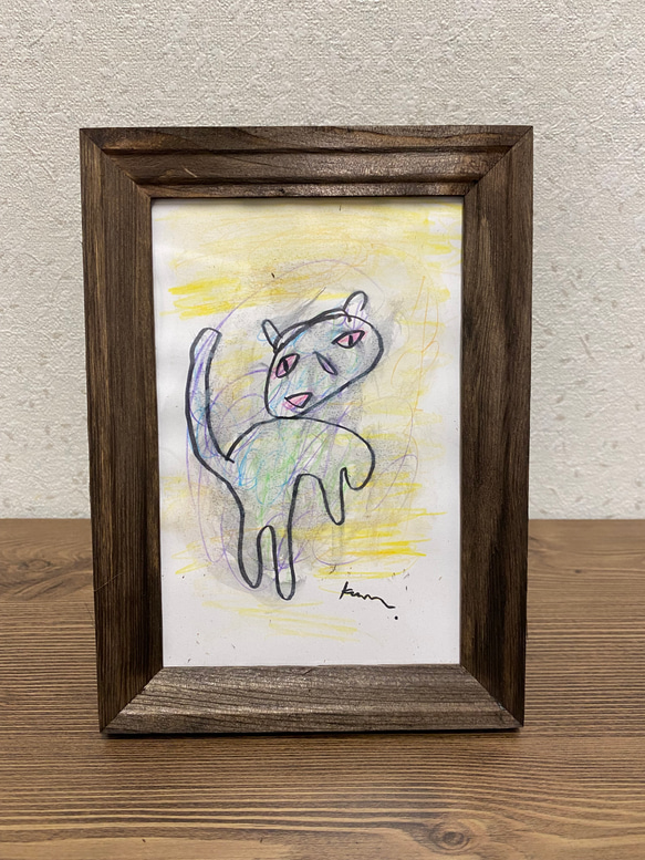 「喜ぶ猫 」アート 絵画 アートフレーム インテリア ポスター おしゃれ 2枚目の画像