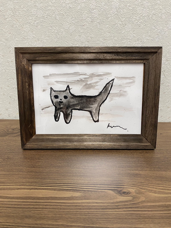 「黒猫ちゃん」猫 アート 絵画 アートフレーム インテリア ポスター おしゃれ かわいい 1枚目の画像
