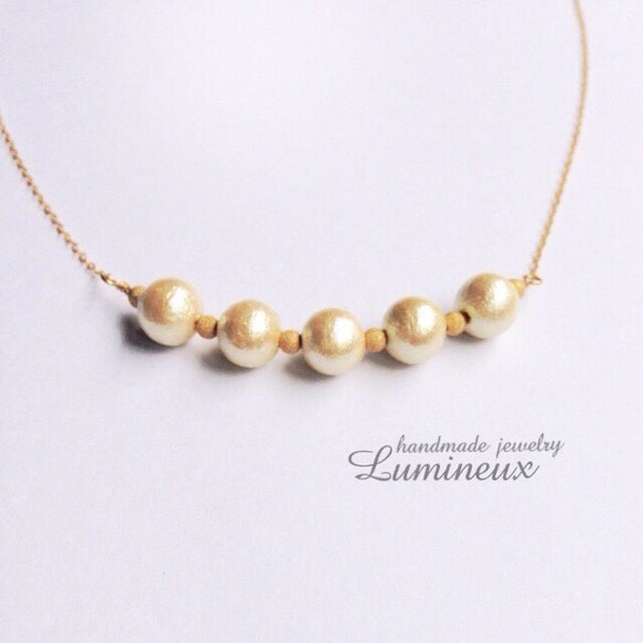 Cotton pearl necklace k14gf 1枚目の画像