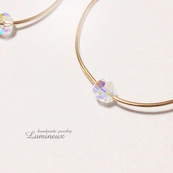 Crystal Swarovski hoop earrings k14gf (pierce) 2枚目の画像