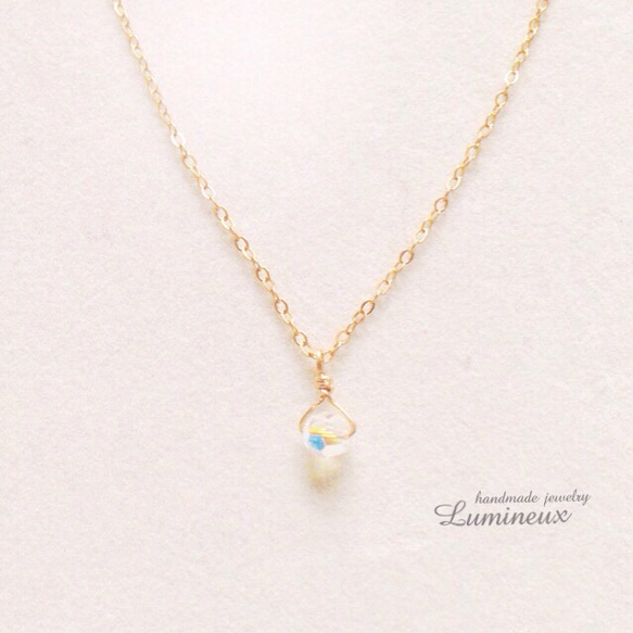 Grain Swarovski necklace k14gf 1枚目の画像