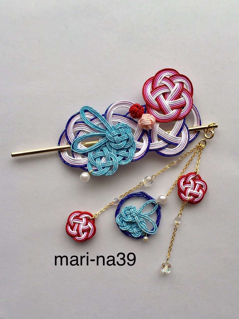 かんざし 月見うさぎ『宴』(水)※受注制作