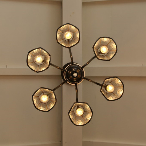 ステンドグラスのシャンデリア six lustre des lumieres (vine lace