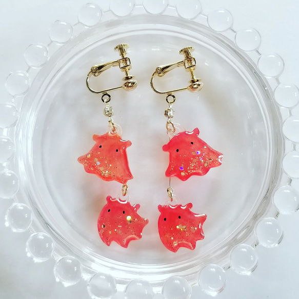 キラゆら！めんだこピアス 受注生産】メンダコのゆらゆらイヤリング イヤリング