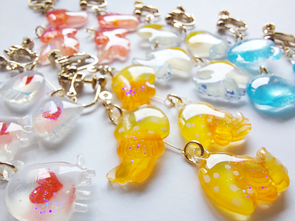 クラゲのゆらゆらイヤリング 5枚目の画像