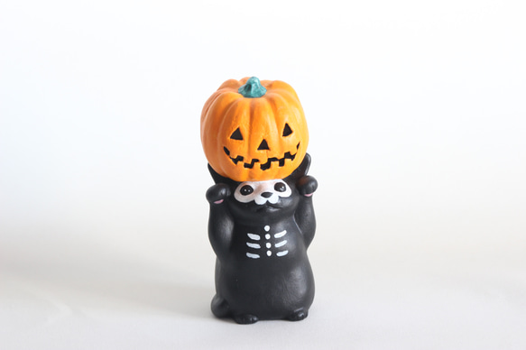 がいこつ猫とかぼちゃ ハロウィン その他置物 Eishun えいしゅん