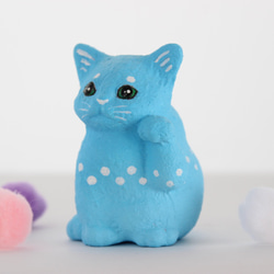 晴れやかブルーの招き猫の2匹セット【国内送料無料】 5枚目の画像
