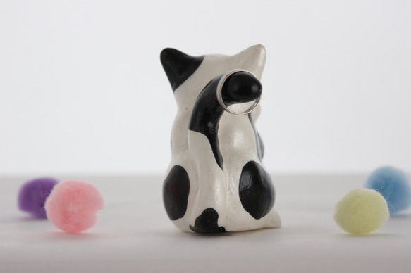 【國內免費送貨】Black Buttery Cat Ring Holder 第7張的照片