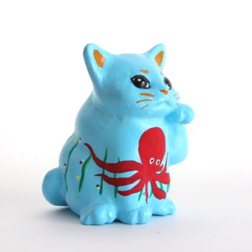 ブルー招き猫【大】 井上祐希 for LOEFF＞灰青 招き猫6号（インテリア雑貨）｜LOEFF