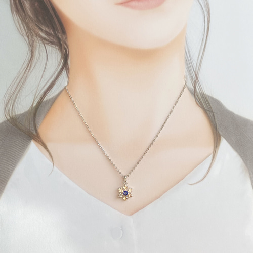 レアカラースワロフスキー◯雪の結晶ネックレス◯Creema限定