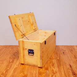 天然木のトランク　収納ボックス　木箱　Mサイズ 4枚目の画像