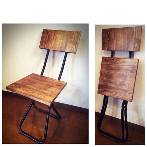 折りたたみチェア 椅子 アンティーク インダストリアル アイアン