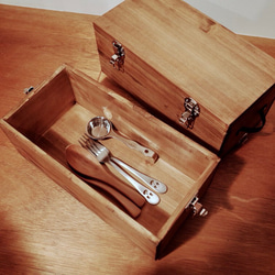ヒノキのスパイスボックス-2段- キッチンツールボックス 調味料ボックス 5枚目の画像