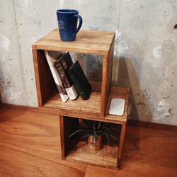 Wood Box Rack ウッドボックスラック サイドテーブル 2枚目の画像