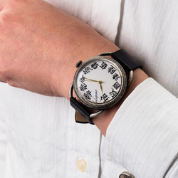 【漢数字の時計】文字盤2色／ベルトカラー4色／名入れ可　日本製自動巻機械式時計　手作り腕時計 1枚目の画像