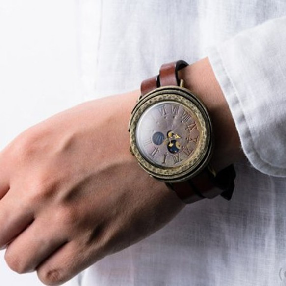 【完売】「望月」手作り時計 ベルトカラ―4色／名入れ可　 3枚目の画像