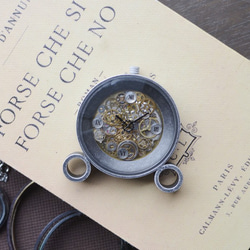 一点物リアル時計パーツのインテリア時計「はぐるま置時計」スチームパンク／プレゼントにも／名入れ 2枚目の画像
