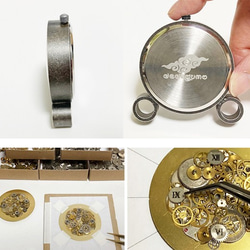 一点物リアル時計パーツのインテリア時計「はぐるま置時計」スチームパンク／プレゼントにも／名入れ 4枚目の画像