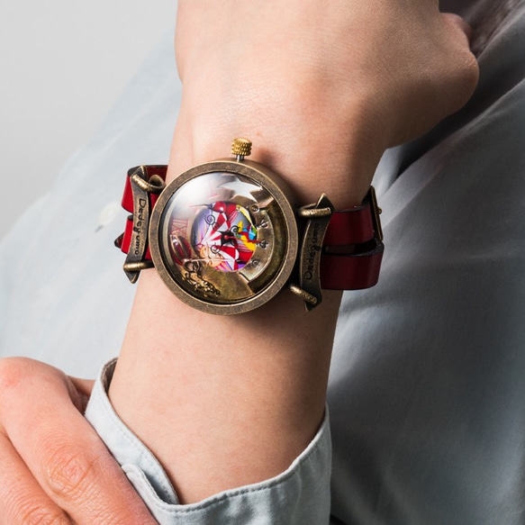 【SALE】「旅廻」手作り時計 ベルトカラ―5色／名入れ可　 2枚目の画像