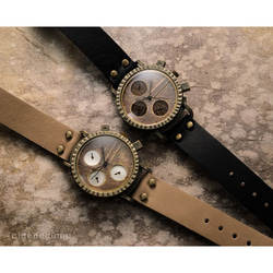 【完売】「幾星霜」手作り時計 ベルトカラ―3色／名入れ可 1枚目の画像