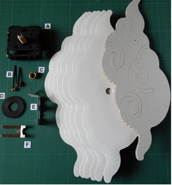 手作り時計キット（デデグモクロック雲） 2枚目の画像
