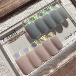 ［16］ネイルチップ クリアフレンチ オーロラ 大人 個性派 シンプル オーダー クリアフレンチ】セルフでやってみたオーロラクリアフレンチ