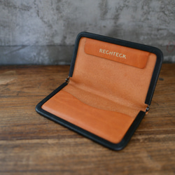 frame card case 「革巻きフレーム の名刺ケース」camel x black 1枚目の画像