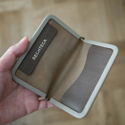 ➖新色➖frame card case 「革巻きフレーム の名刺ケース」gray x right gray 5枚目の画像